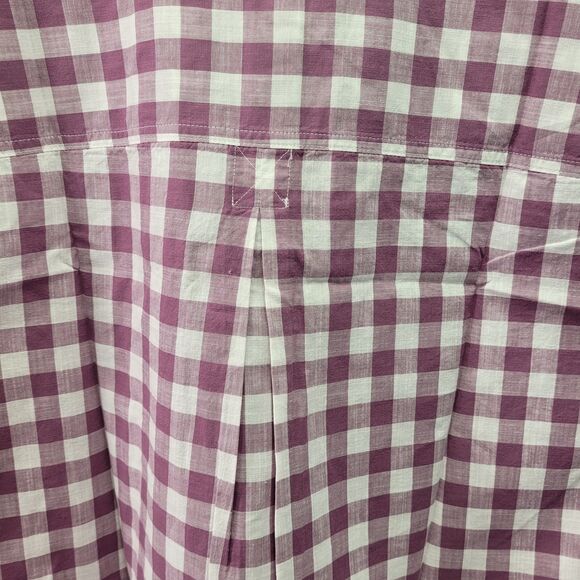 GoodThreads Women Washed Cotton Short-Sleeve Shirt Purple/White Gingham Large - Picture 5 of 12